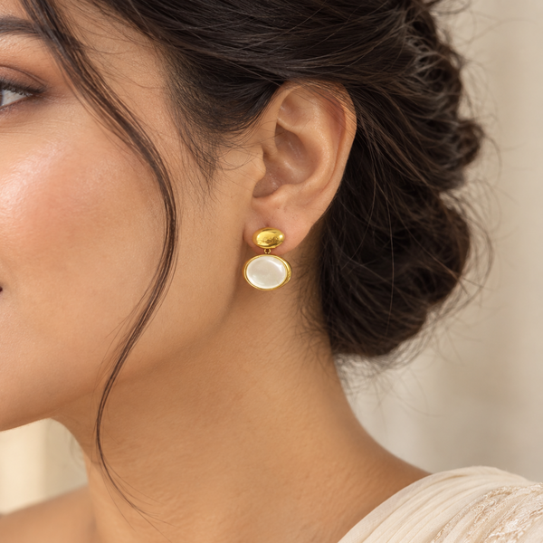 Dangling Moonstone Earrings