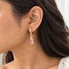 Rectangular crystal dangling Earrings