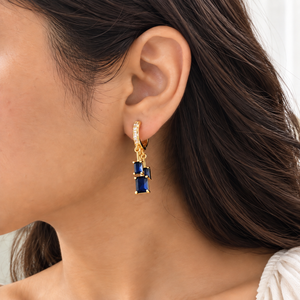 Rectangular crystal dangling Earrings