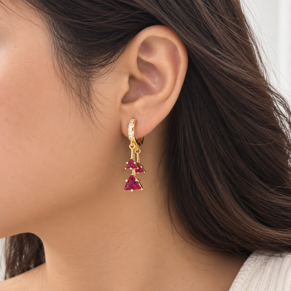 Triangle crystal dangling Earrings