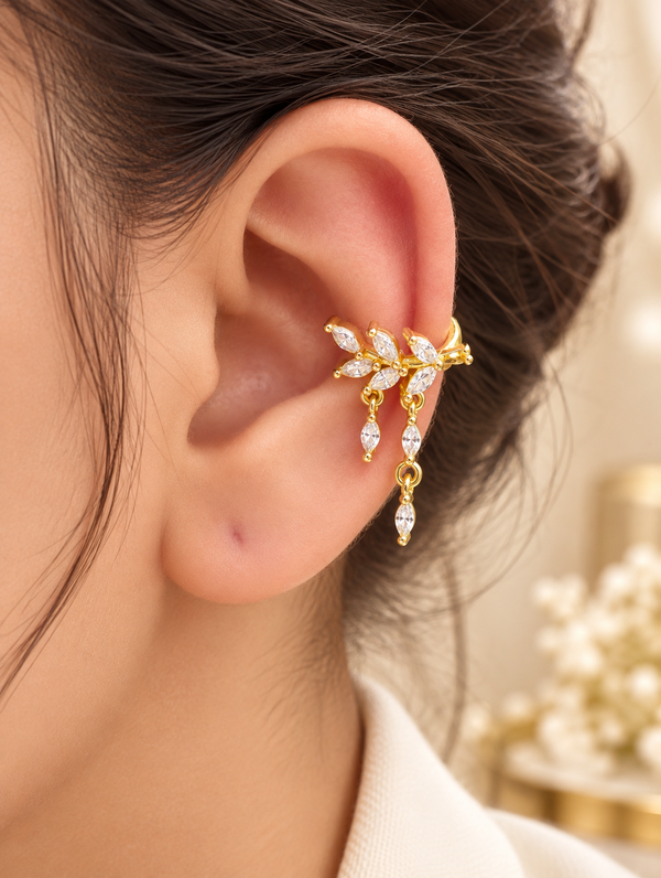 Crystal Vine Drop Ear Cuff