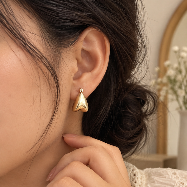 Chunky Gold Hoops Earrings
