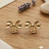 Gold Bow Stud Earrings