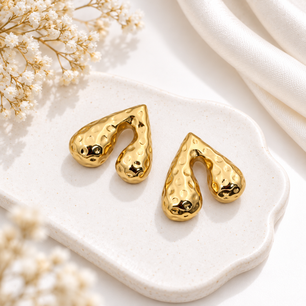 Gold Drops Stud Earrings