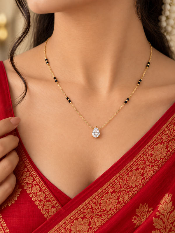 Siya Minimal Teardrop Solitaire Mangalsutra