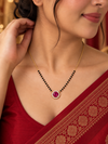 Myra Solitaire Black Bead Mangalsutra