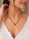 Myra Solitaire Black Bead Mangalsutra