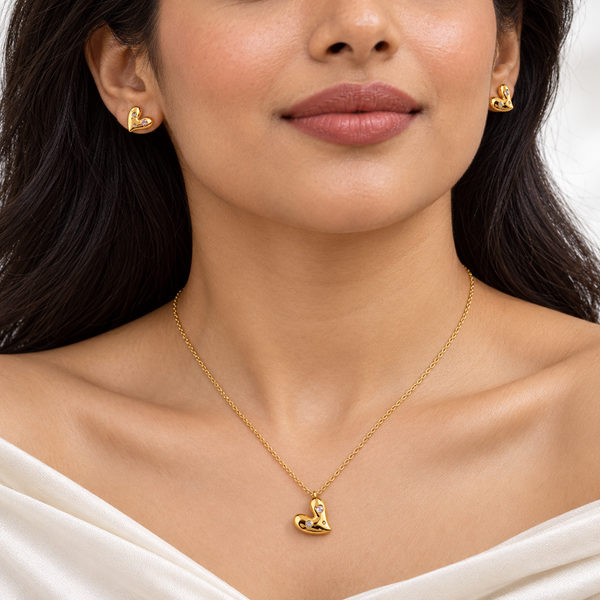 Dainty Heart Diamond Set