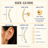 Triple Crystal Arc Ball Back Stud