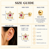 Ruby Floral Ball Back Stud
