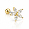 Marquise Flower Ball Back Stud