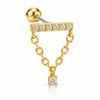 Crystal Chain Drop Ball Back Stud
