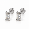 Baguette Crystal Flat Back Studs