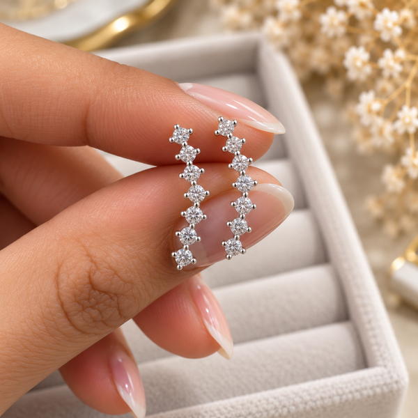 Crystal Line Ball Back Studs