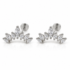 Marquise Leaf Ear Climber Flat Back Studs