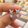 Floral Crystal Drop Flat Back Studs