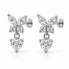 Floral Crystal Drop Flat Back Studs
