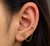 Crystal Crown Double Piercing Chain Stud