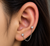 Twin Crystal Double Piercing Chain Stud