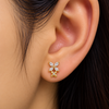 Double Floral Crystal Flat Back Studs