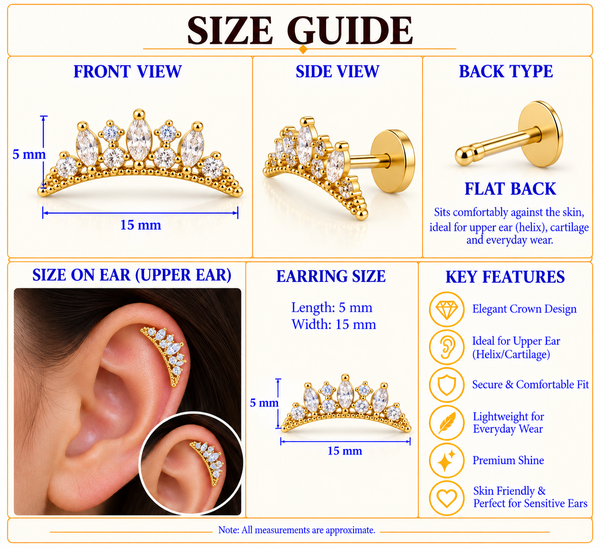 Marquise Crown Helix Stud
