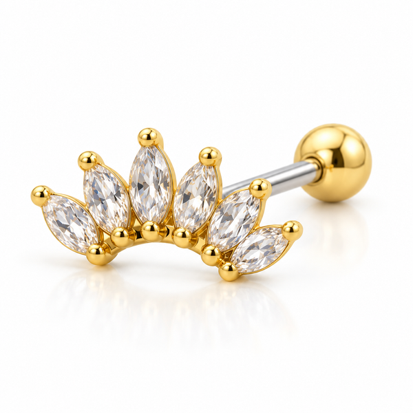 Five Marquise Helix Stud