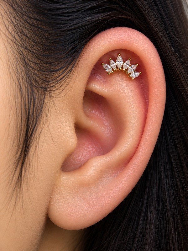 Five Marquise Helix Stud