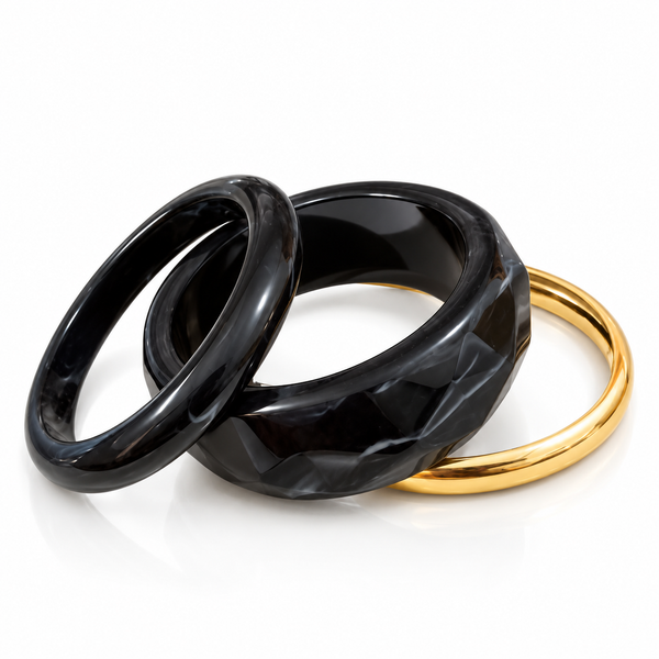 Pearl Mist Resin Bangle Set