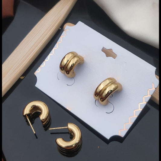 Double Layer Gold Stud