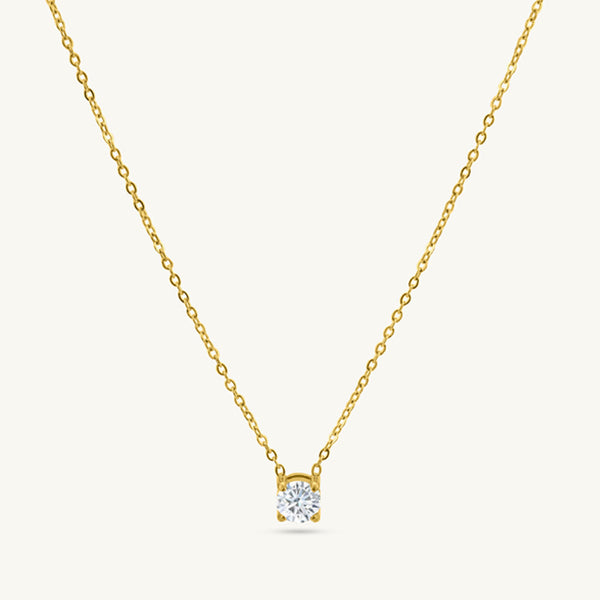 Single White Stone Necklace