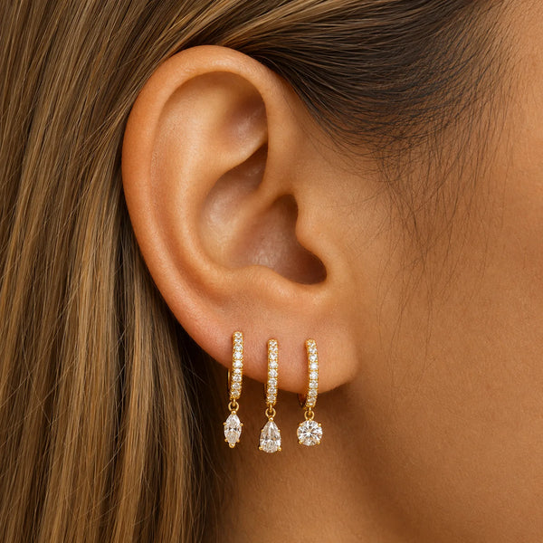 Halo Trio Earrings Set