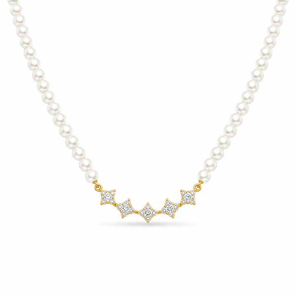 Pearl Diamond Pendant Necklace
