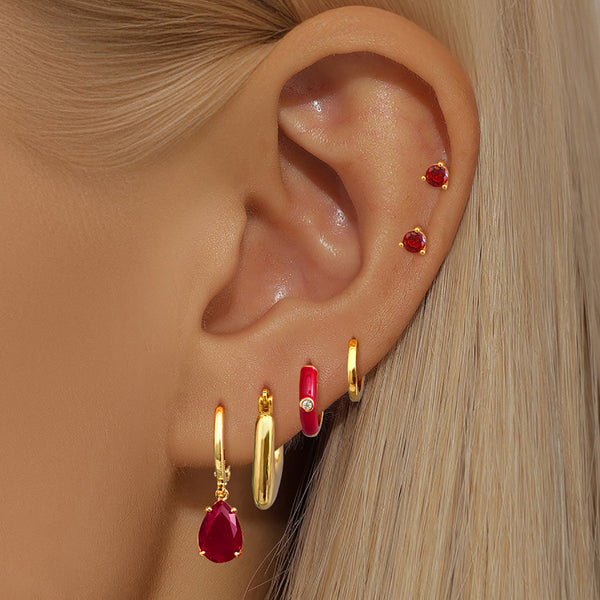 Ruby Radiance Ear Stack - Mismatch