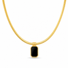 Snake Chain with Black Pendant Necklace