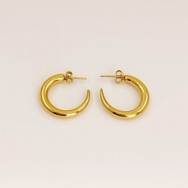 Curbs bold gold hoops earring