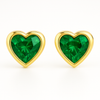Emerald heart beats earrings
