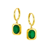 Emerald hoop Earrings