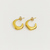 Golden clutch hoops earrings