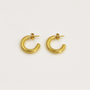 Golden curl hoops earrings