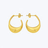 Golden wave curve earrings
