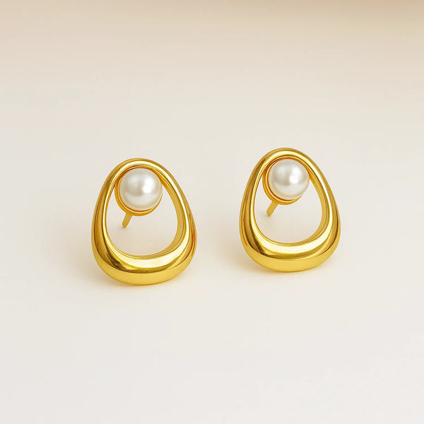 Pearl embrace drops earrings