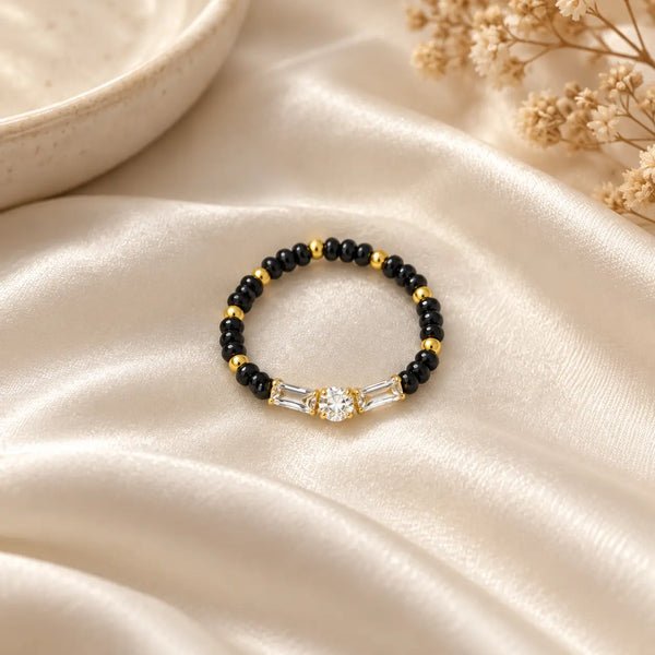 Aaranya Baguette Trio Mangalsutra Ring