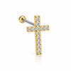 Crystal Cross Ball Back Stud