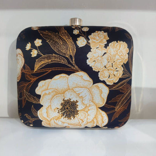 Black Floral Clutch