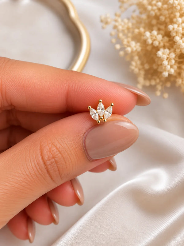 Marquise Trio Ball Back Stud
