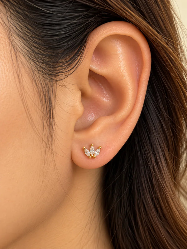 Marquise Trio Ball Back Stud