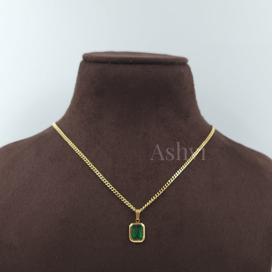 Dainty Emerald Necklace 