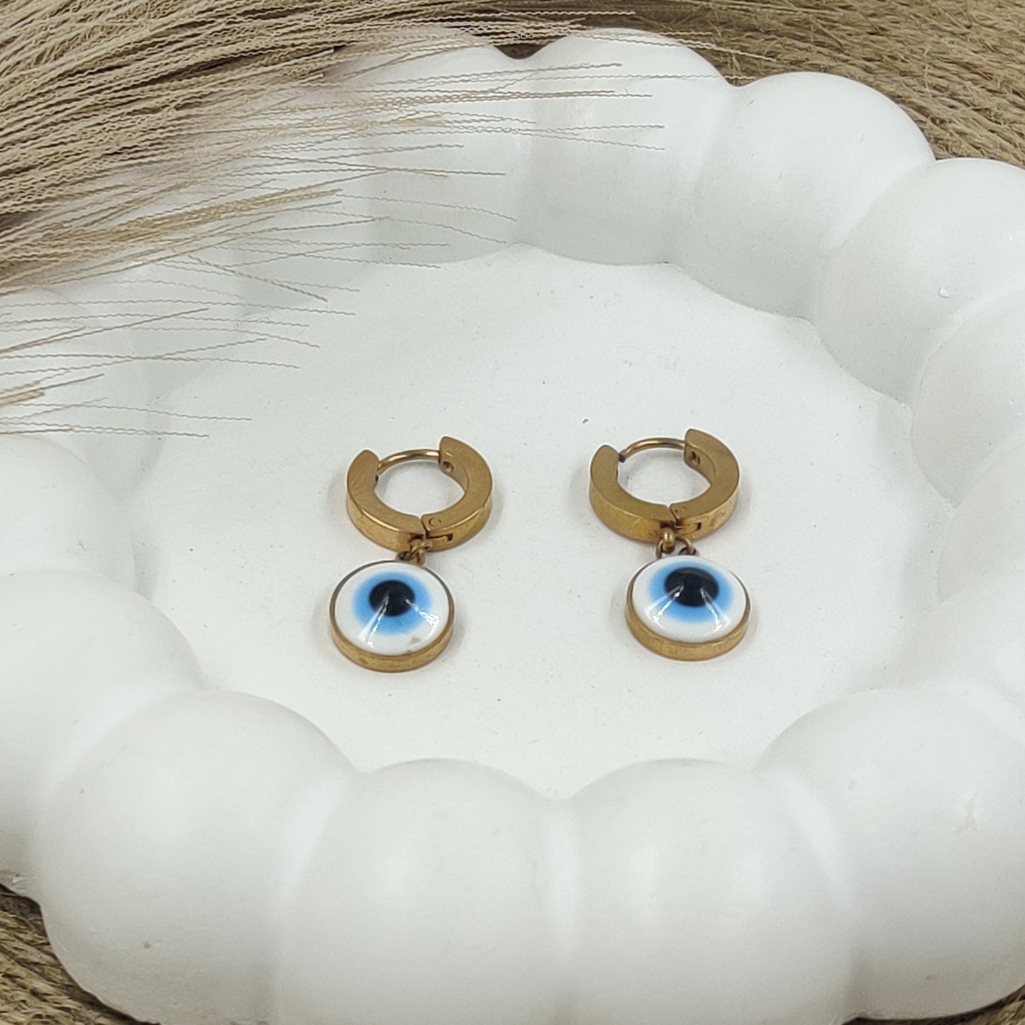 Circle Evil Eye Earrings