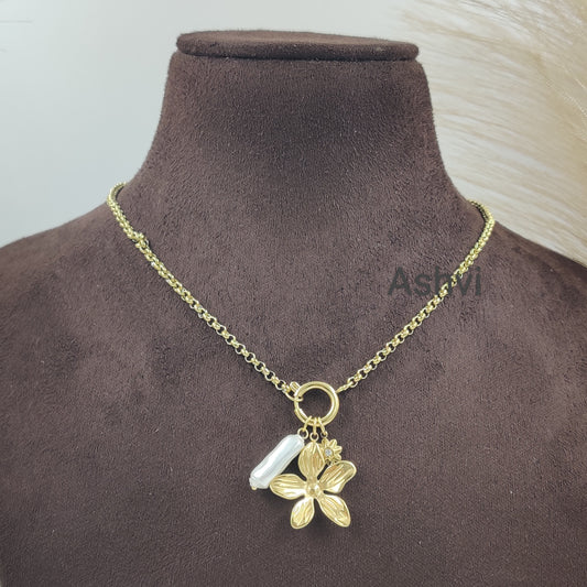 Flower Multi Charms Necklace