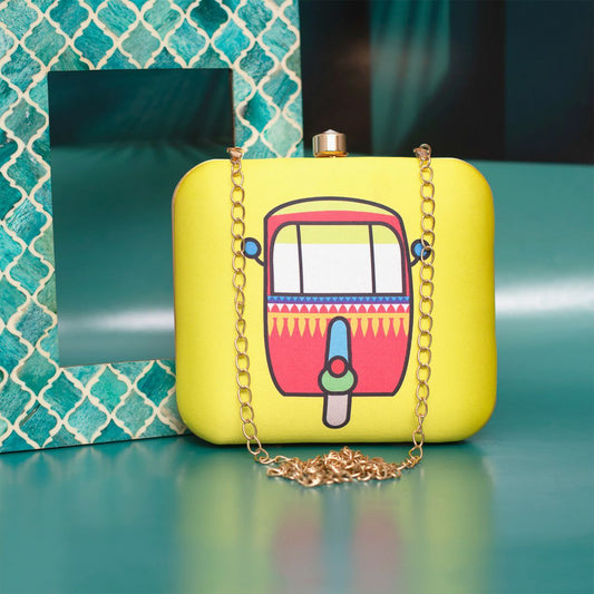 Scooter Print Clutch